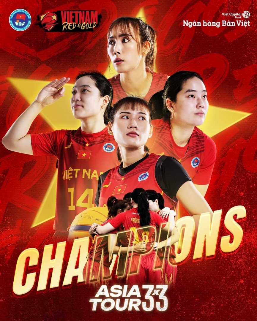 Tuyển bóng rổ 3x3 nữ Việt Nam vô địch châu Á trước thềm SEA Games 32