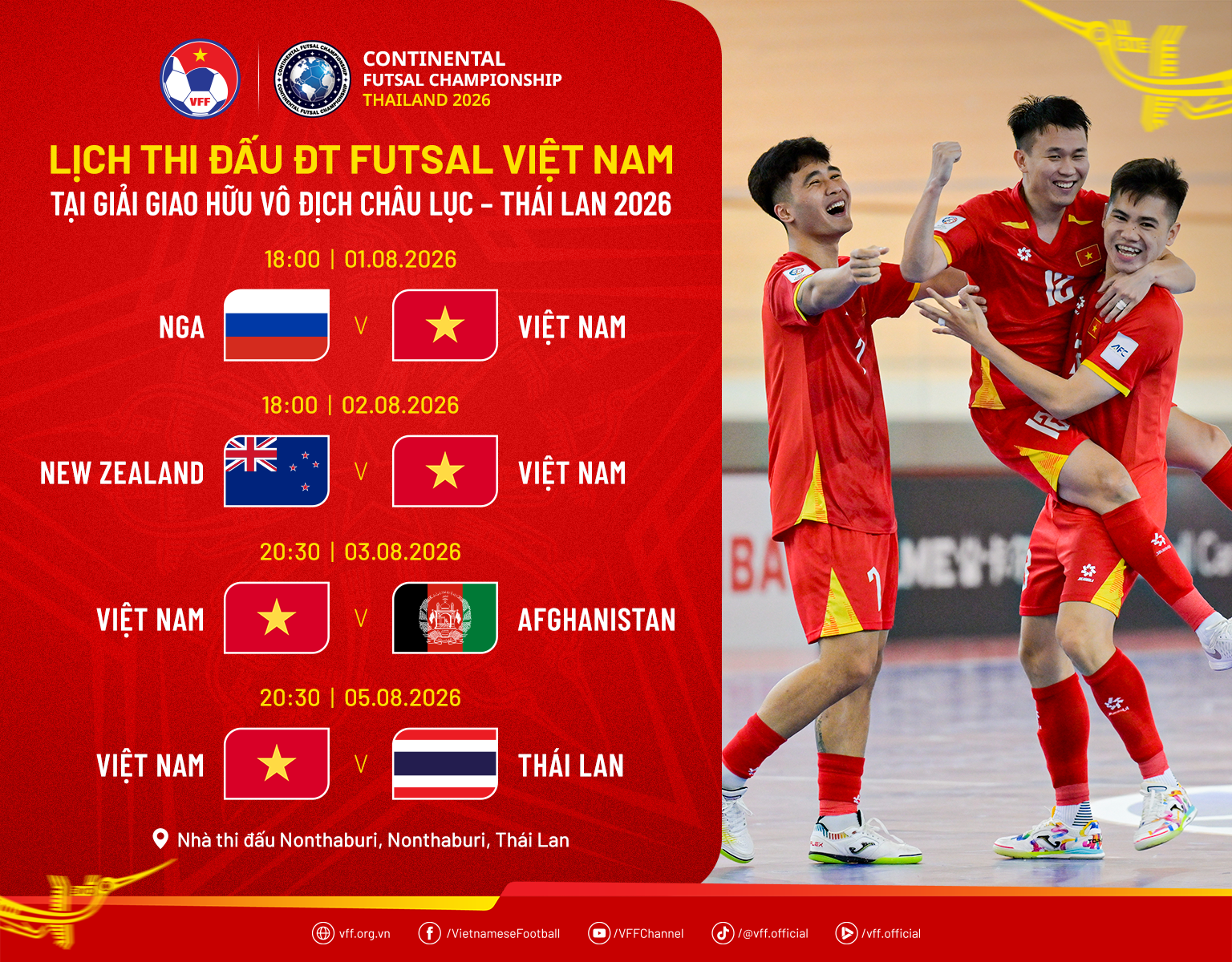 Link xem trực tiếp futsal Việt Nam vs Nga, 18h00 hôm nay 1/8