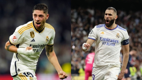 'Bắt chước' Benzema, Valverde tính cùng Bellingham đua vua phá lưới? 328998