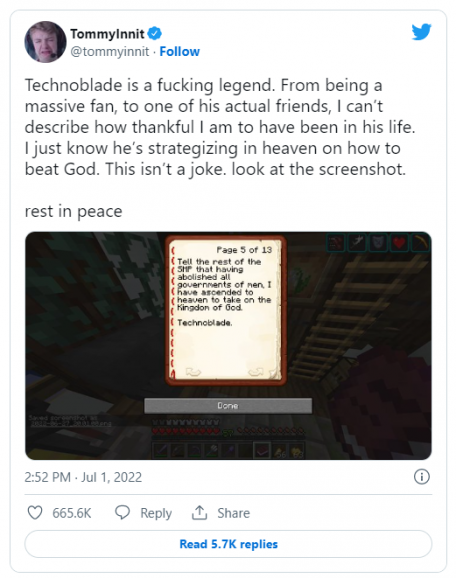 All Streamers REACTS to Technoblade DEATH (emotional) 💔R.I.P