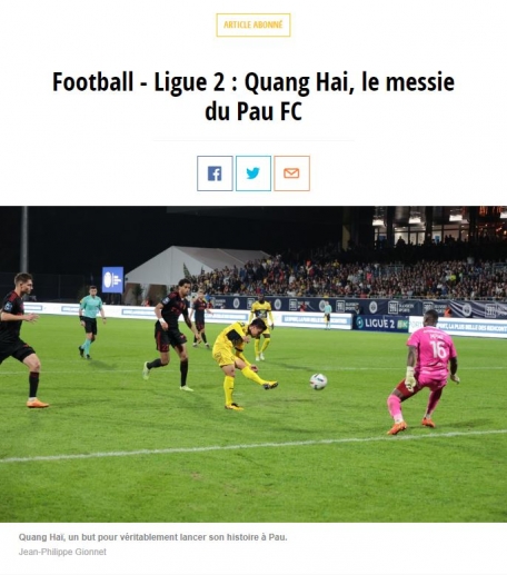 Báo Pháp gọi Quang Hải là 'đấng cứu thế' với bàn thắng đầu tiên cho Pau FC 199855