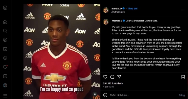Man Utd xác nhận chia tay ngôi sao đầu tiên sau mùa giải 470390