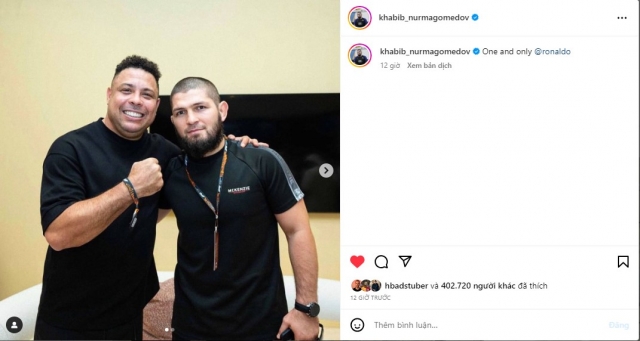 Bức ảnh Khabib Nurmagomedov chụp chung với Ronaldo
