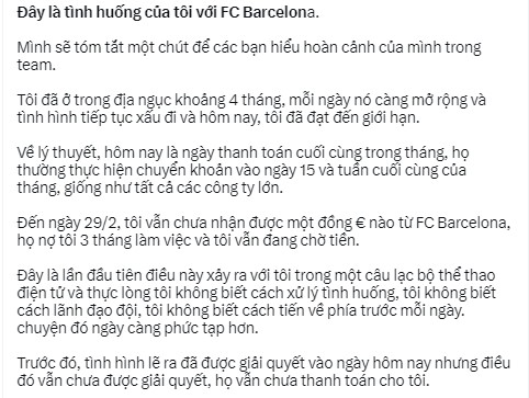 Barcelona lại bị tố quỵt lương 417812