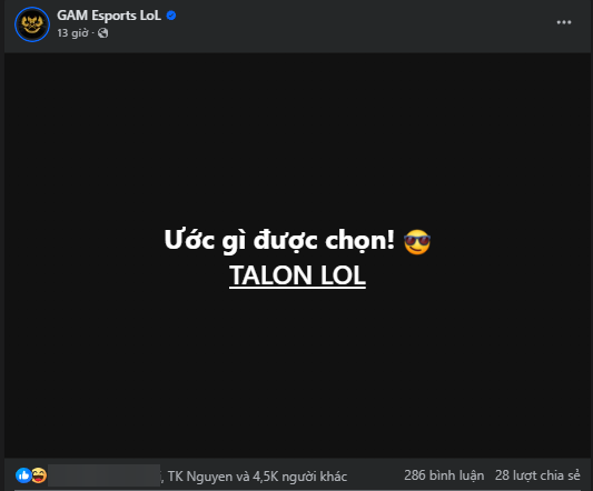 GAM ước được chọn, nhưng TLN nói KHÔNG 594996