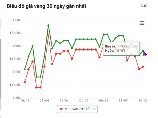 Giá vàng hôm nay chiều 16/5: PNJ bứt phá 635660