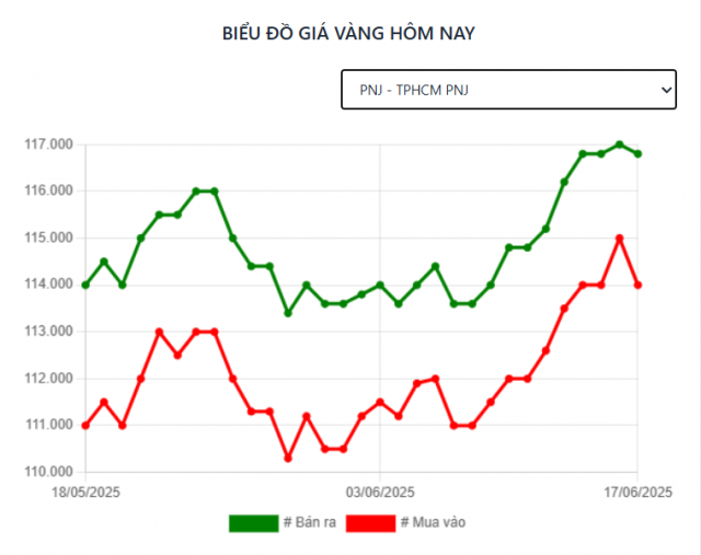 Giá vàng hôm nay trưa 17/6 PNJ bất ngờ lao dốc 651235