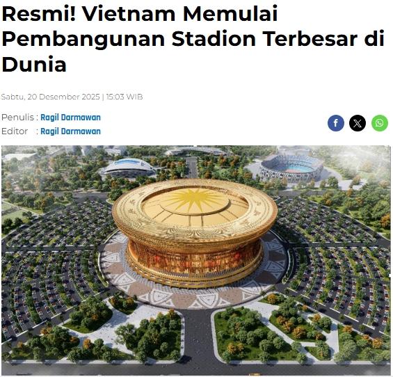 Truyền th&ocirc;ng Indonesia dậy s&oacute;ng về SVĐ lớn nhất thế giới của Việt Nam