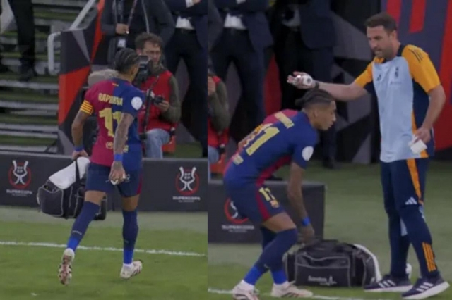 Raphinha có hành động đáng xấu hổ với Mbappe