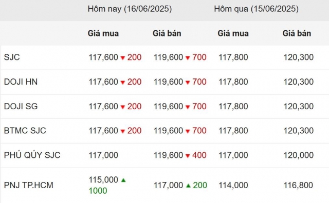 Giá vàng hôm nay chiều 16/6: SJC, DOJI biến động mạnh 650887