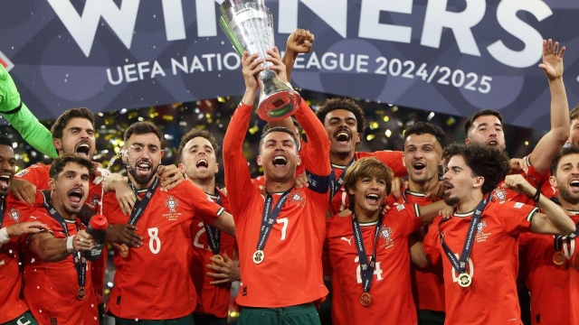 Đội tuyển Bồ Đào Nha ăn mừng chức vô địch Nations League