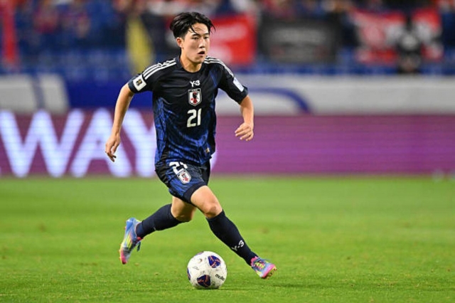 Ryunosuke Sato trong màu áo tuyển Nhật Bản (Ảnh: Getty).