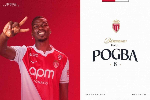 Pogba sẽ mặc áo số 8 tại AS Monaco (Ảnh: AS Monaco).