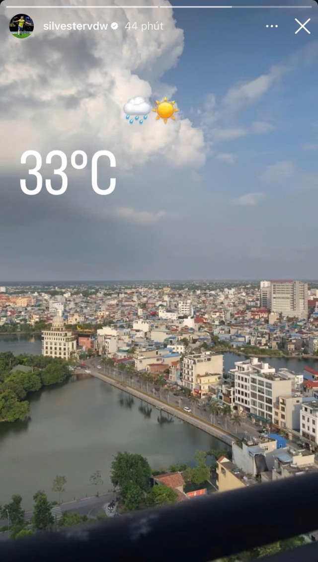 Van Der Water chia sẻ hình ảnh thành phố Nam Định lên trang cá nhân