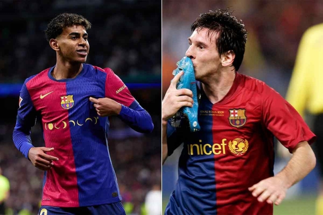 Messi chính là lý do để Yamal chọn áo số 10 tại Barca. Ảnh: The Irish Sun