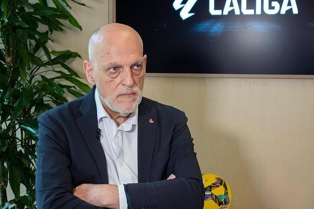 Chủ tịch La Liga, Javier Tebas đã bát bỏ yêu cầu của Thibaut Courtois (Ảnh: Dailymail)