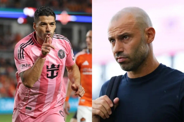 Mascherano bảo vệ Luis Suarez khi