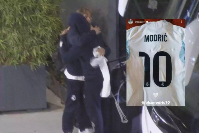 Sau trận đấu cuối cùng, Luka Modric đã tặng lại chiếc áo của mình cho Güler (Ảnh: Real Madrid Confidencial).