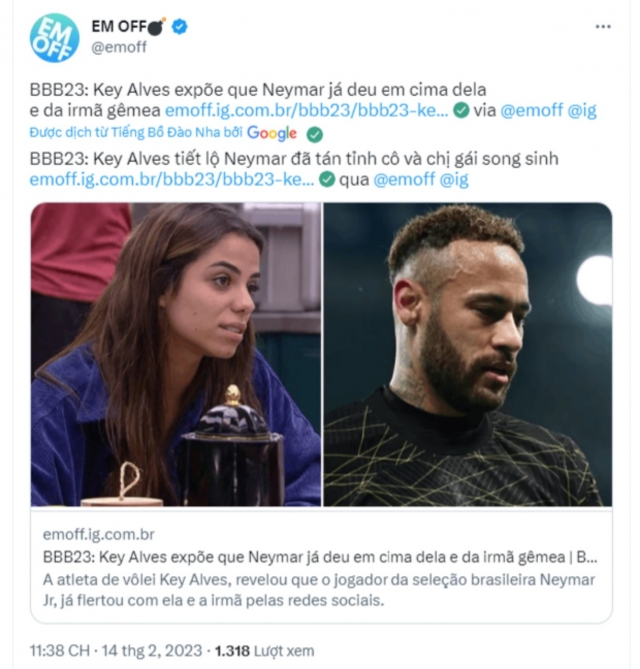 Hotgirl bóng chuyền 7.9 triệu follow tố Neymar gạ tình, muốn cả chị lẫn em 249477