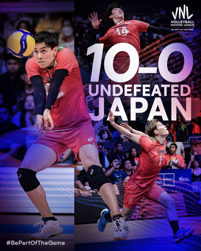 Nhật Bản bất bại trận thứ 10 tại Volleyball Nations League 2023 301188