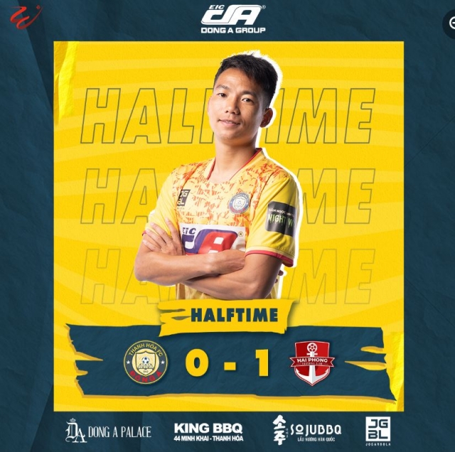 Trực tiếp Thanh Hóa 0-1 Hải Phòng: Hết hiệp 1 298633