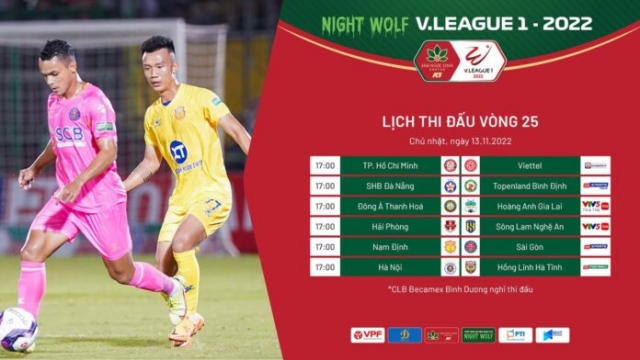 Trước vòng 25 Night Wolf V.League 1-2022: “Đại chiến” tại Thiên Trường 216815