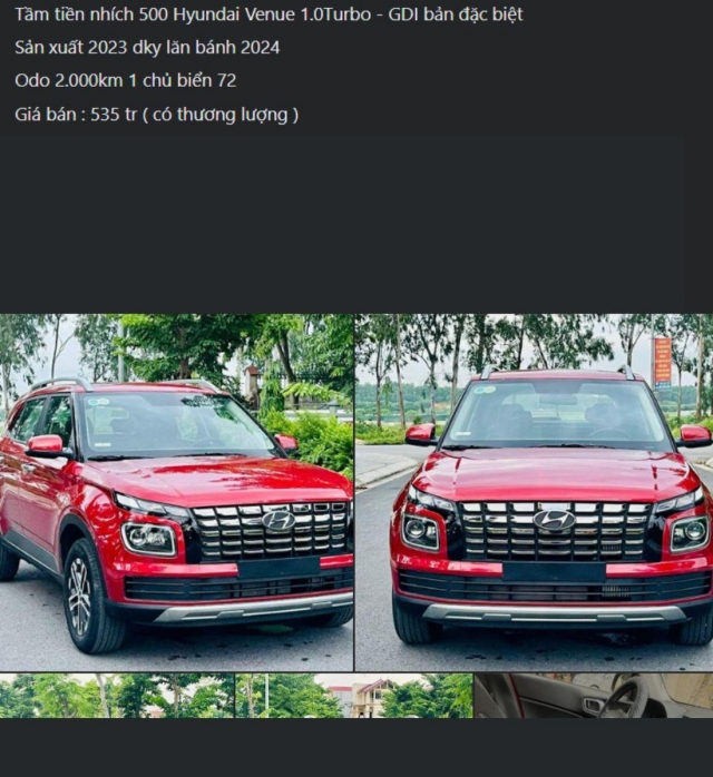 Tân binh Hyundai Venue 2024 lăn bánh vỏn vẹn 2.000 km lên sàn xe cũ với giá khó tin 505761