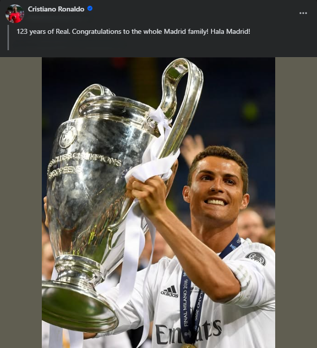 Ronaldo gửi lời nhắn đặc biệt tới Real Madrid 601748