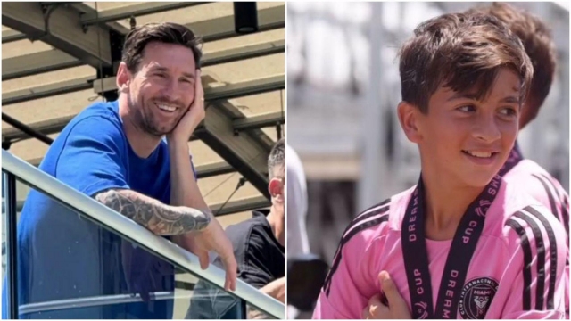Messi cười 'toe toét' khi hai con trai lên ngôi vô địch 641490
