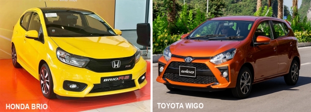Ngoại thất Toyota Wigo và Honda Brio