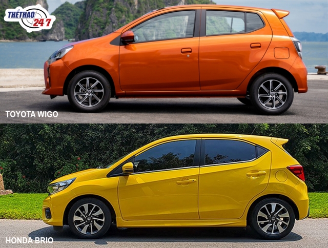 Thân xe Toyota Wigo và Honda Brio