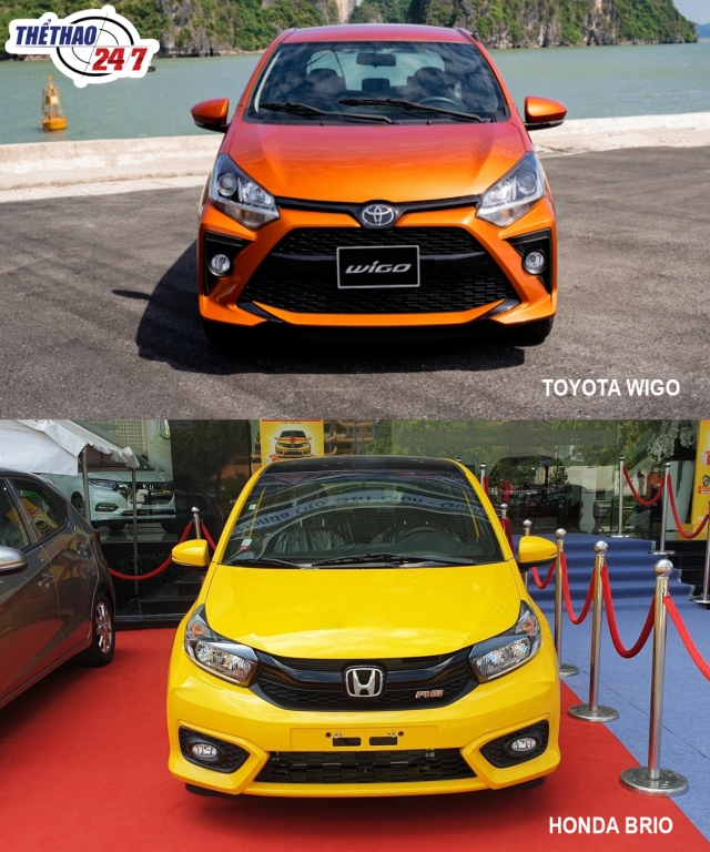Đầu xe Toyota Wigo và Honda Brio