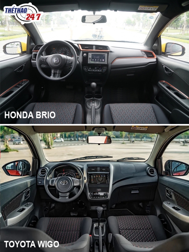 Nội thất Honda Brio và Toyota Wigo