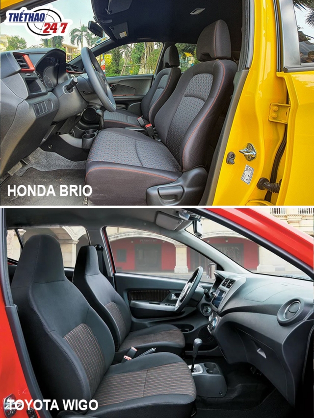 Ghế ngồi Honda Brio và Toyota Wigo