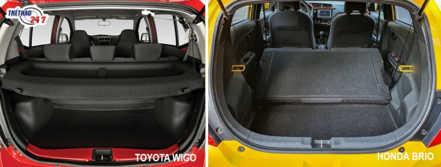Khoang hành lý Toyota Wigo và Honda Brio