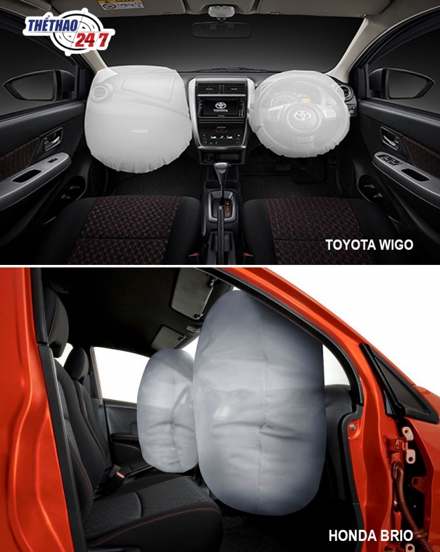Trang bị túi khí trên Toyota Wigo và Honda Brio