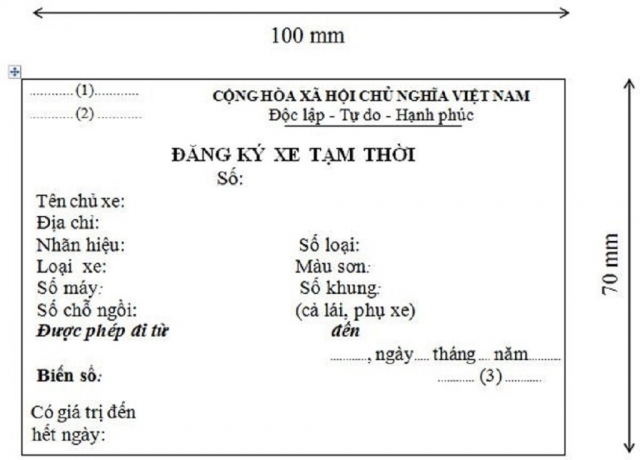 Hướng dẫn chi tiết các bước đăng ký xe tạm thời hiện nay Ảnh 1