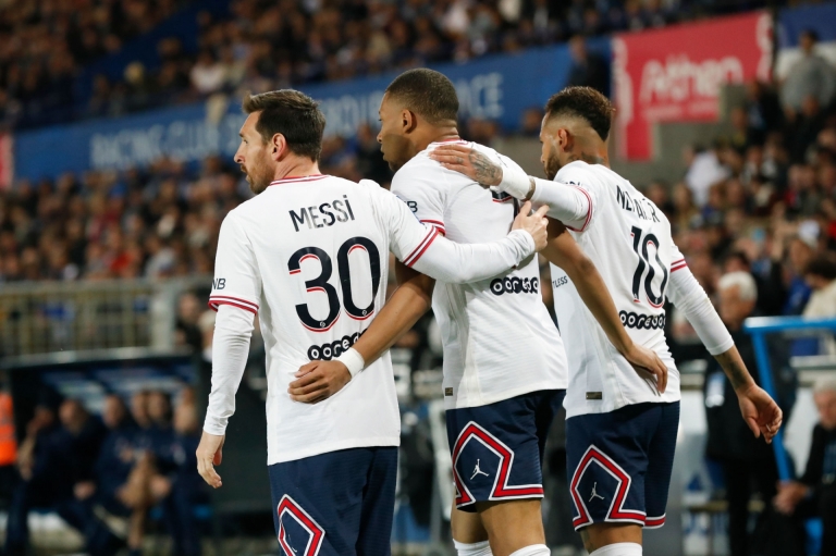 PSG đang có phong độ hủy diệt với nguồn cảm hứng từ bộ 3 nguyên tử Messi, Neymar, Mbappe. Ảnh: GETTY