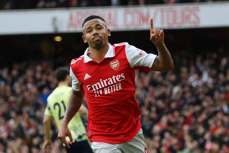 Jesus ghi bàn giúp Arsenal khai thông thế bế tắc. Ảnh: Getty Images