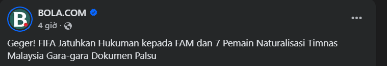 "Truyền thông Đông Nam Á phản ứng FIFA phạt Malaysia vì nhập tịch sai quy định" 7 Screenshot_3