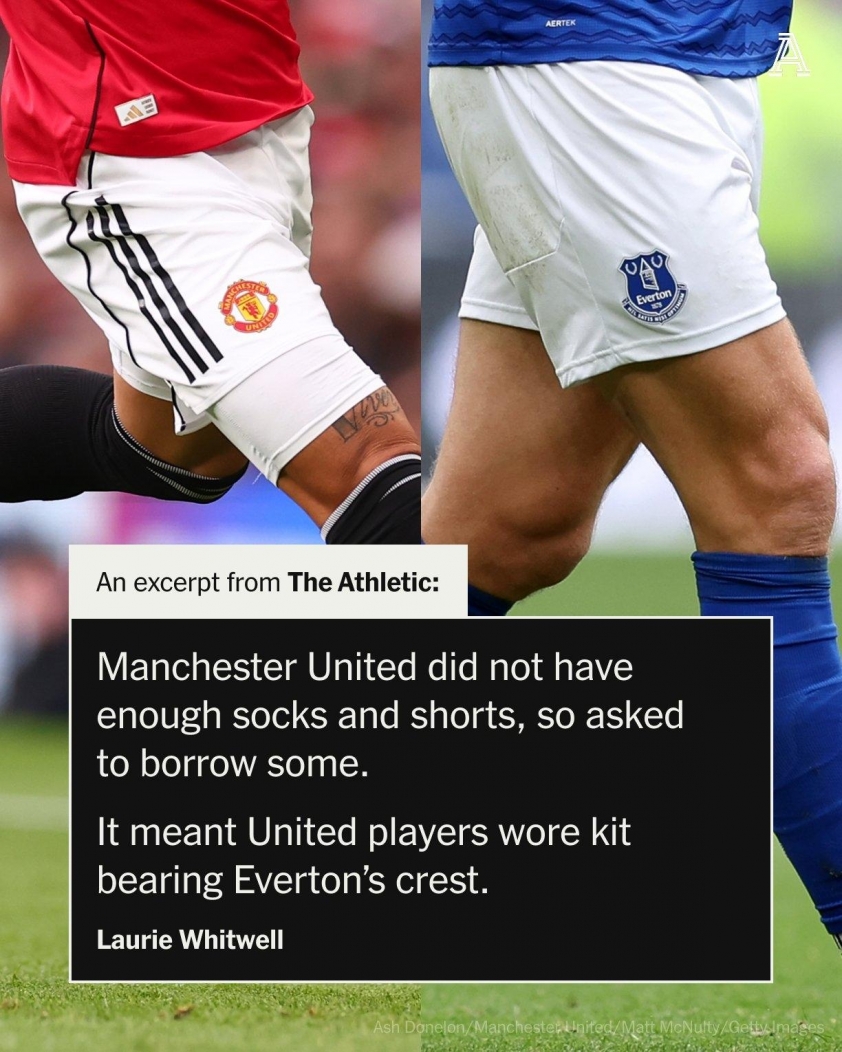 Khủng hoảng! MU phải mượn quần áo từ Everton để thi đấu 718009