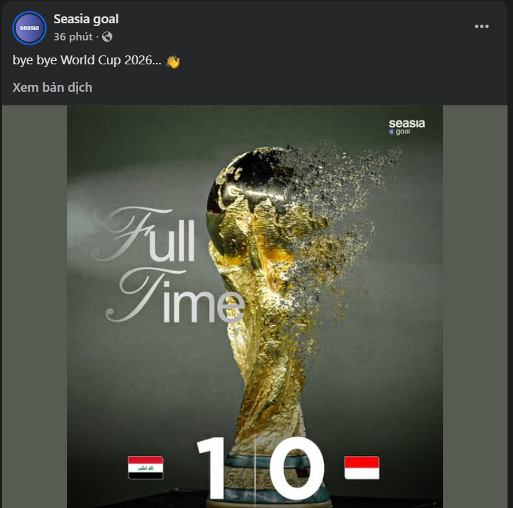 Truyền thông Đông Nam Á phản ứng sau thất bại Indonesia trước Iraq 720579