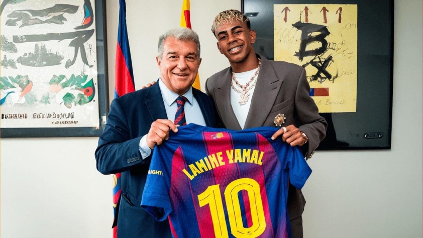 Chủ tịch Barcelona chia sẻ quan điểm về cuộc tranh luận giữa Messi và Yamal 676046