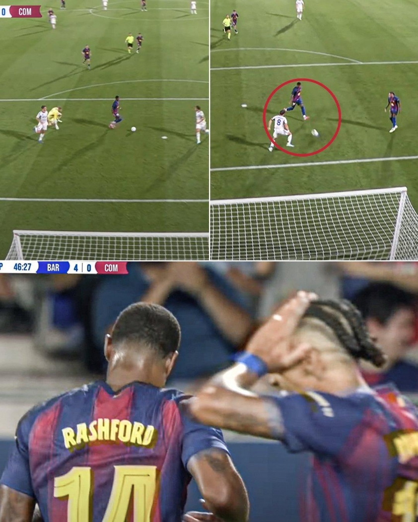 Phản ứng của Raphinha khi Rashford sút ra ngoài khung thành trống 682180