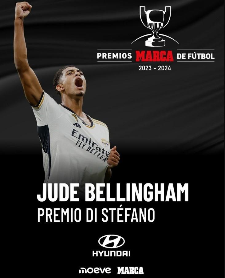 Jude Bellingham vắng mặt gây tranh cãi tại lễ trao giải Di Stefano thời điểm Real Madrid tiếp tục bất bình với các giải thưởng