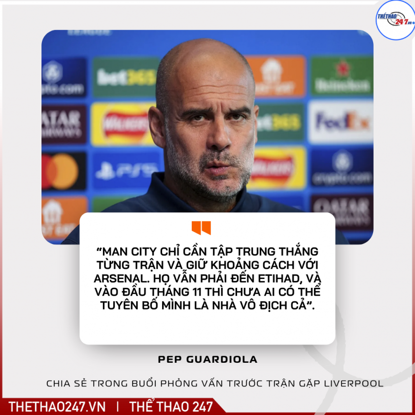 "Pep Guardiola gửi lời cảnh báo mạnh mẽ tới Arsenal" 4 Arsenal nhận cảnh báo cực gắt từ Pep Guardiola 737308