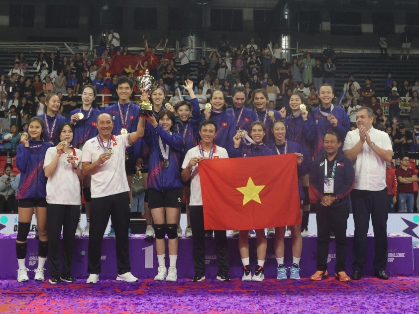 Bóng chuyền nữ Việt Nam nhận 'thưởng nóng' hậu vô địch AVC Challenge Cup 2024 471728