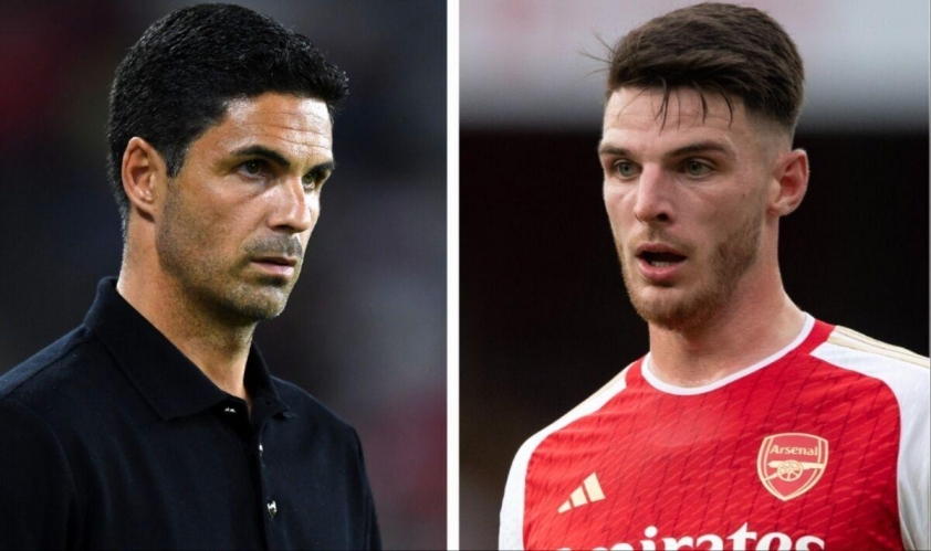 HLV Mikel Arteta nổi cơn thịnh nộ với tấm thẻ đỏ của Declan Rice 521448