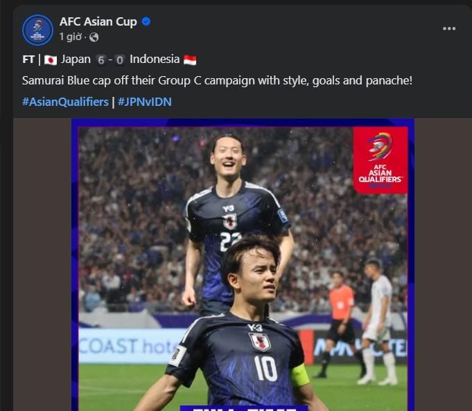 AFC thốt lên 1 điều khi Indonesia thảm bại 0-6 trước Nhật Bản 647923