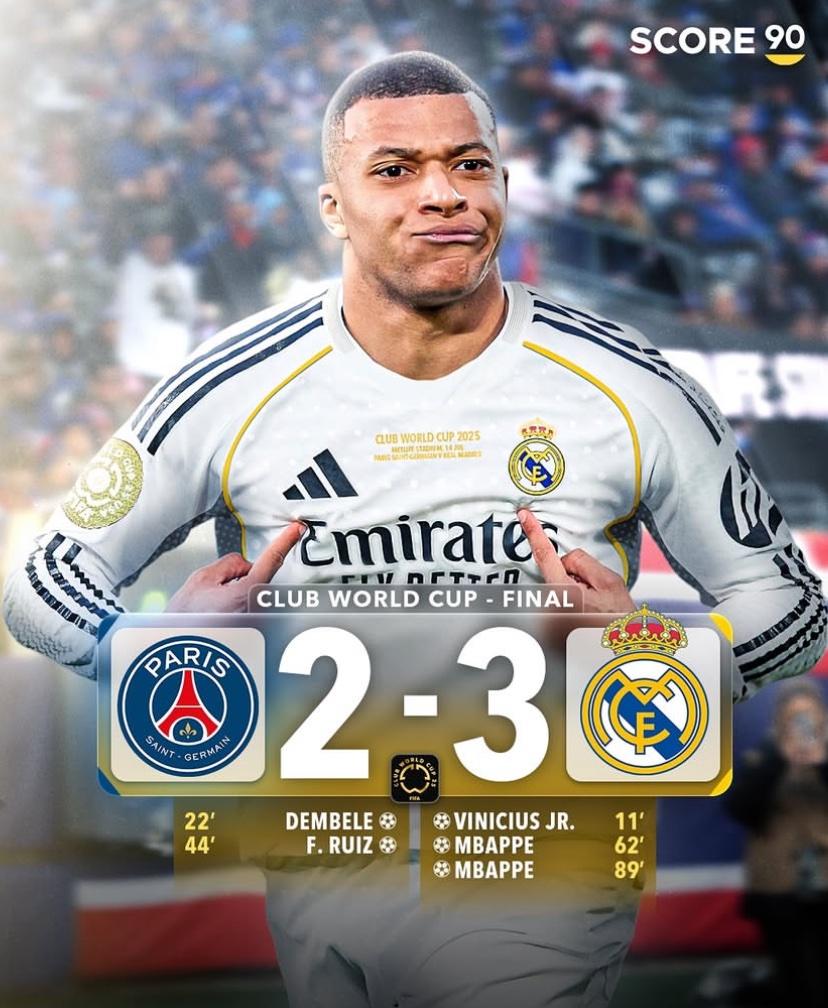 Trí tuệ nhân tạo dự đoán chung kết Club World Cup giữa Real Madrid vs PSG 649145